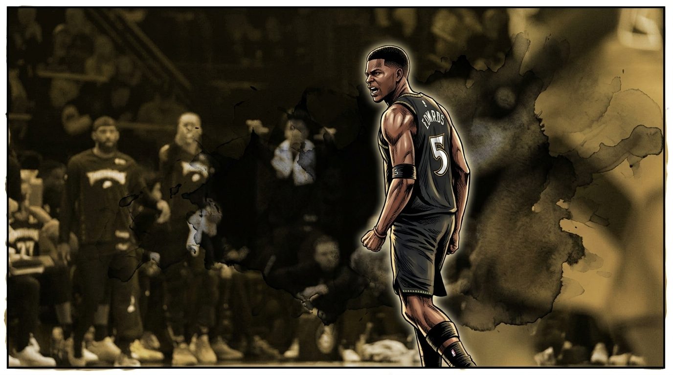 Anthony Edwards of the Minnesota Timberwolves handling the ball during a 2026-27 preseason game