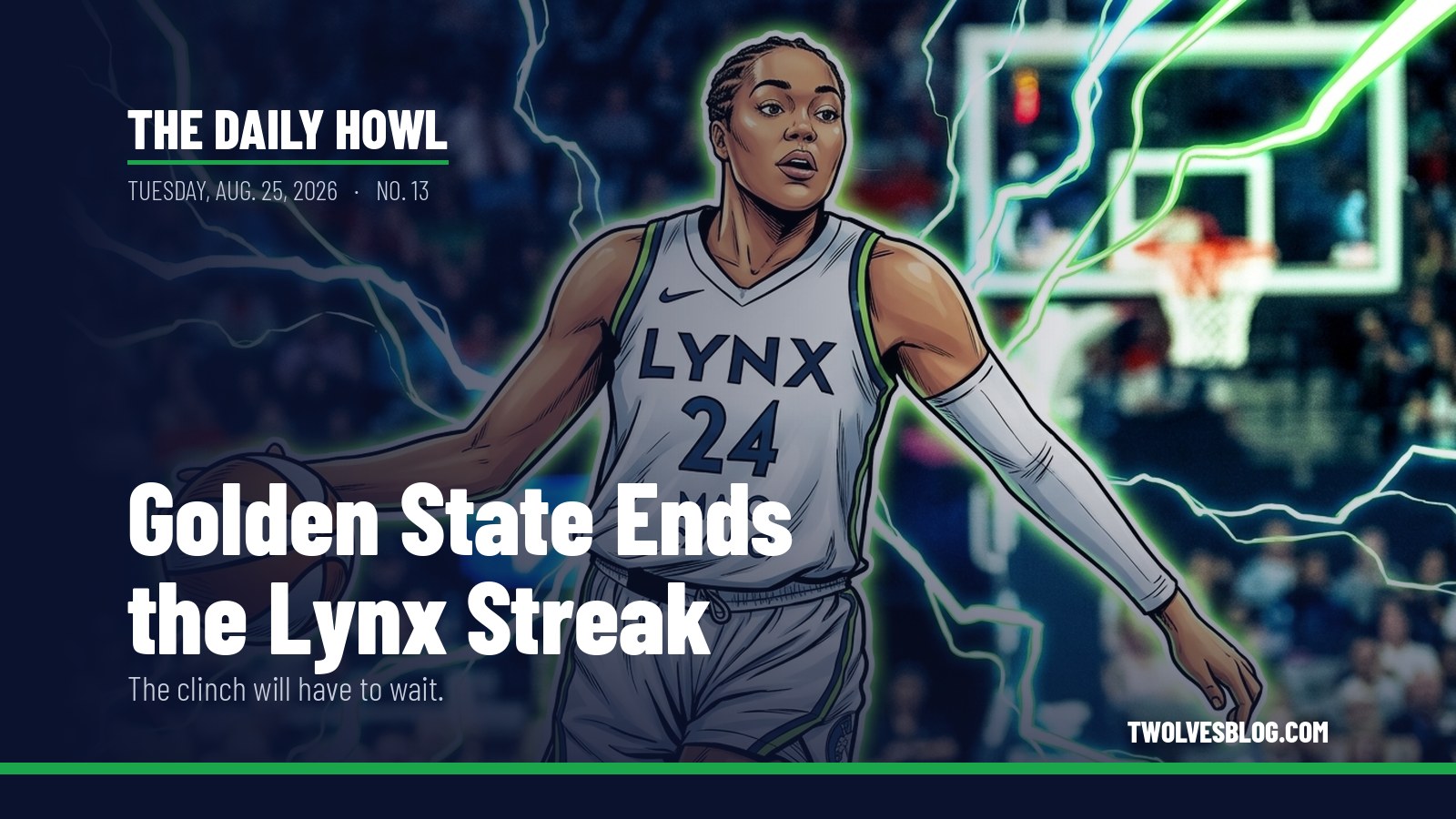 The Daily Howl for Tuesday, Aug. 25, 2026: Golden State Ends the Lynx Streak