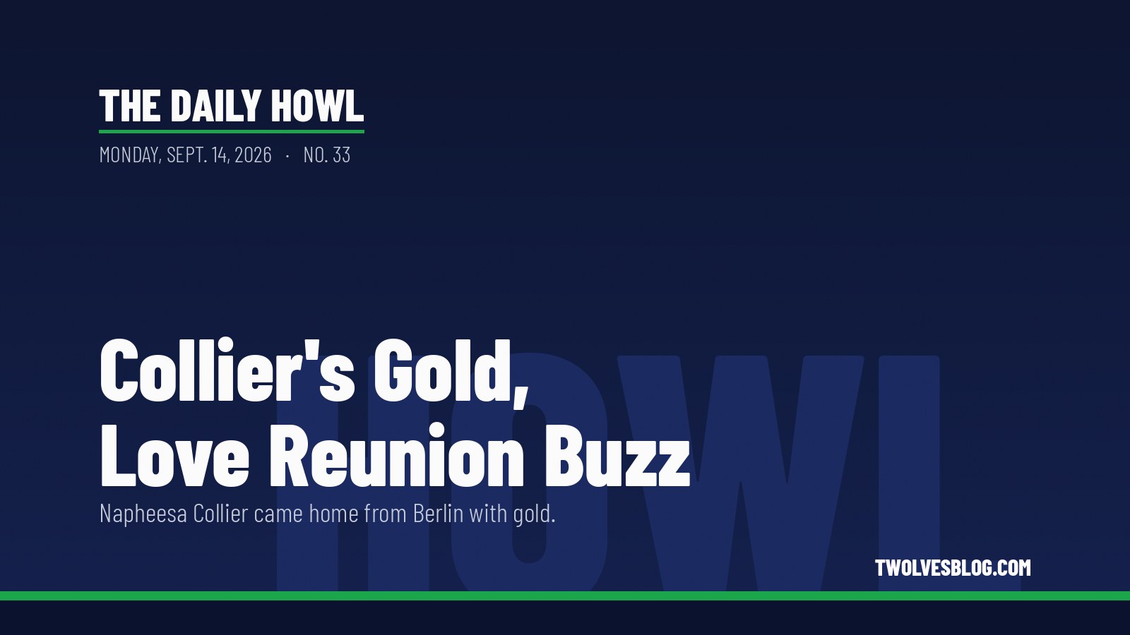 The Daily Howl for Monday, Sept. 14, 2026: Collier's Gold, Love Reunion Buzz