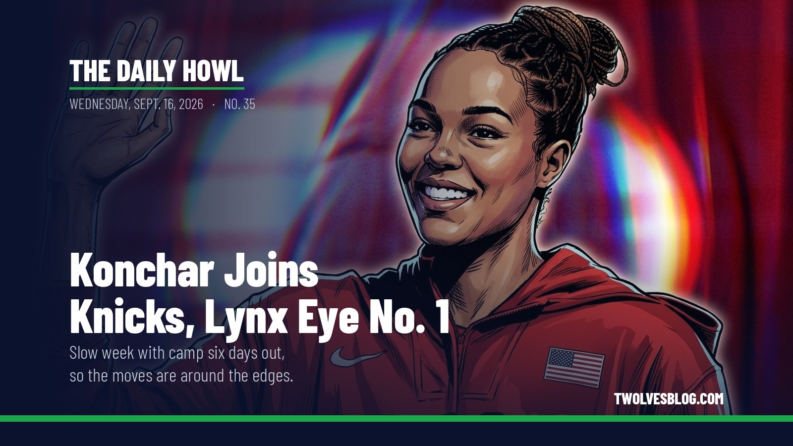 The Daily Howl for Wednesday, Sept. 16, 2026: Konchar Joins Knicks, Lynx Eye No. 1