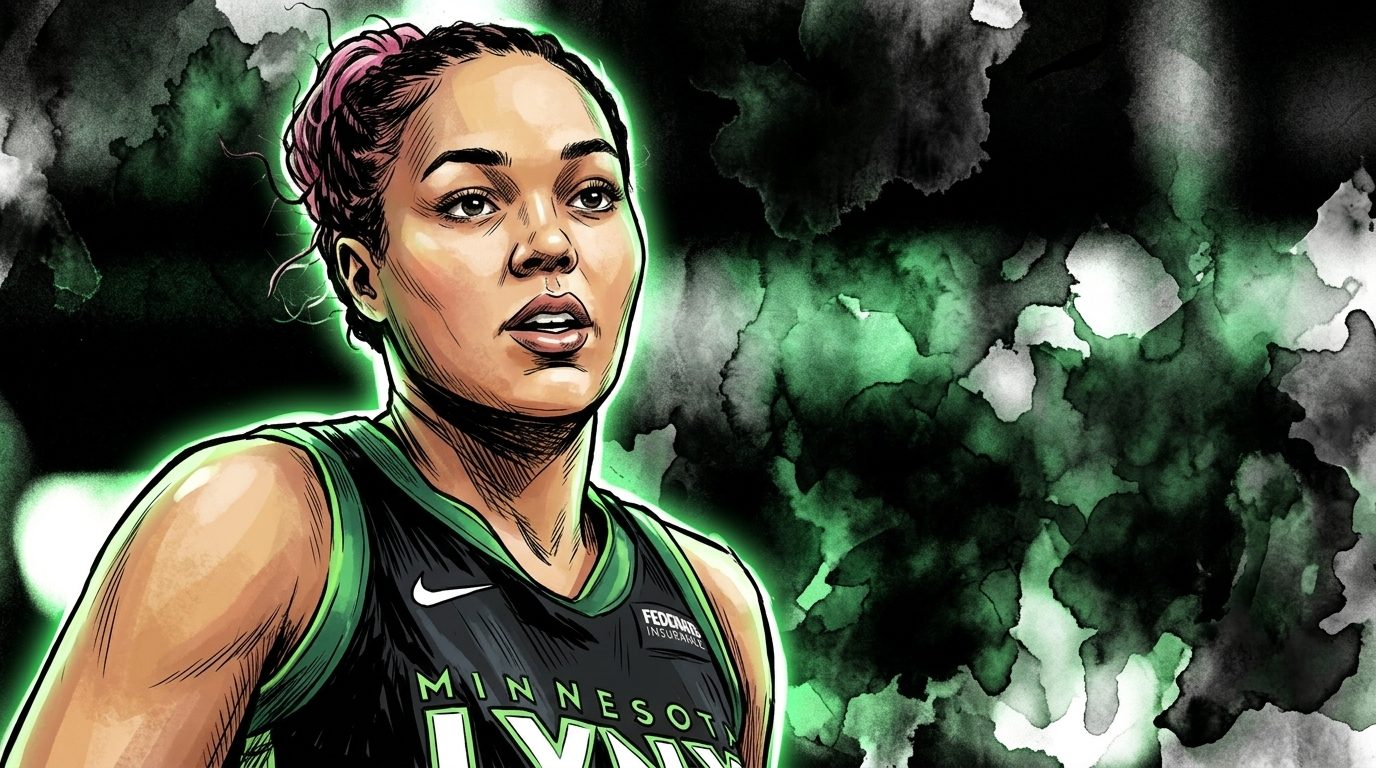Napheesa Collier of the Minnesota Lynx, comic-style illustration